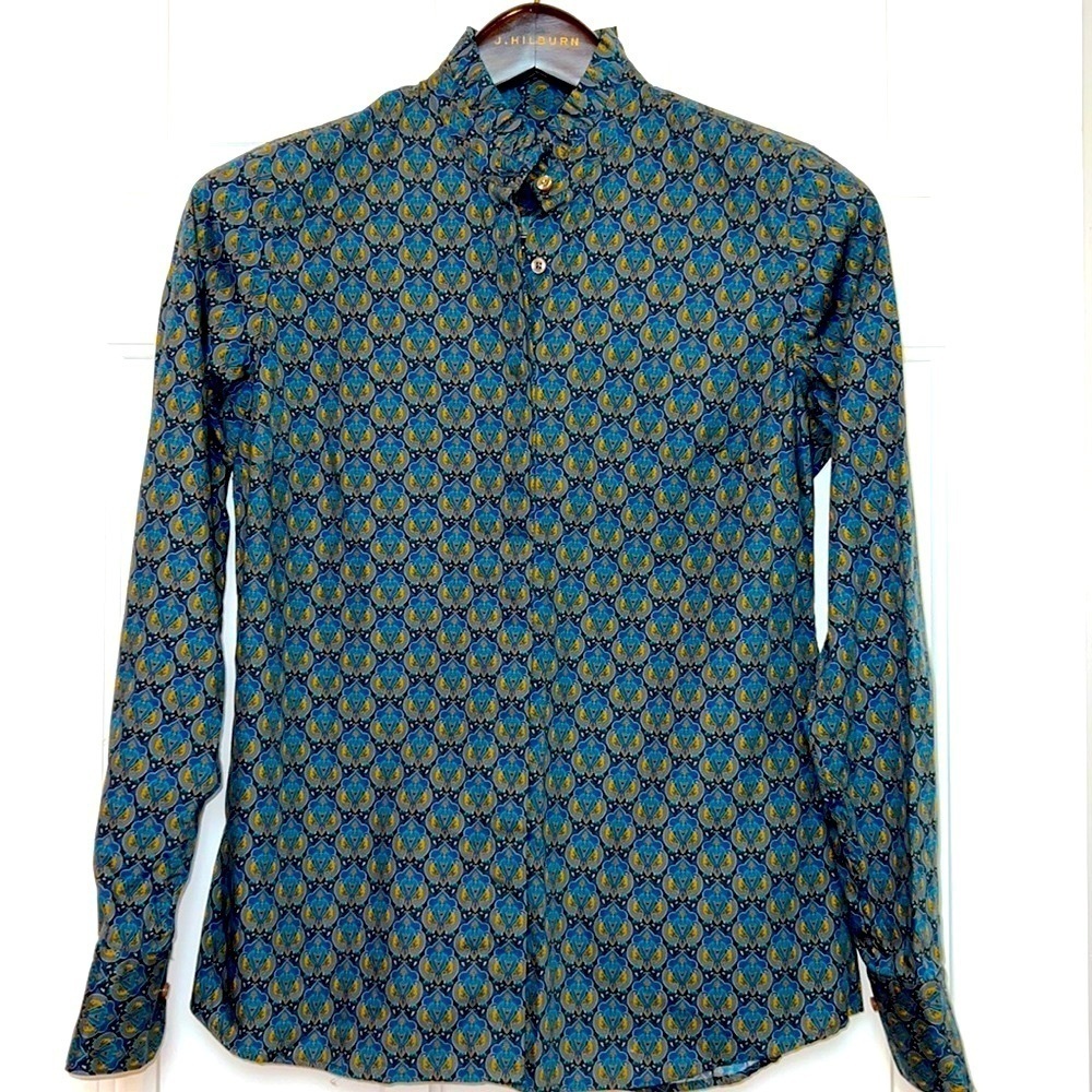 Stenstroms Feminine Button Front Blouse with Ruffles Made in Sweden Size 38